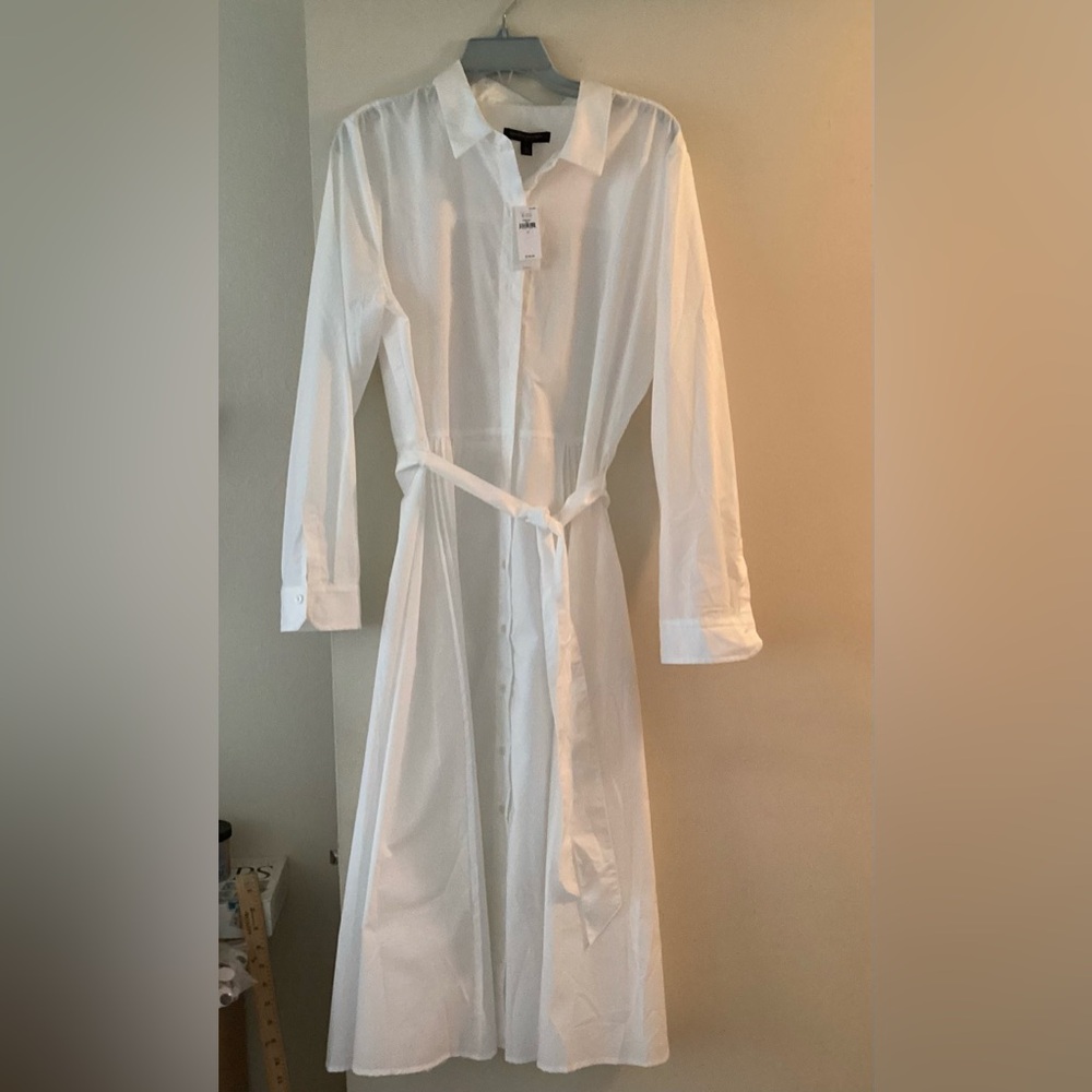 NWT Banana Republic Pleated Midi Shirt Dress Size 14